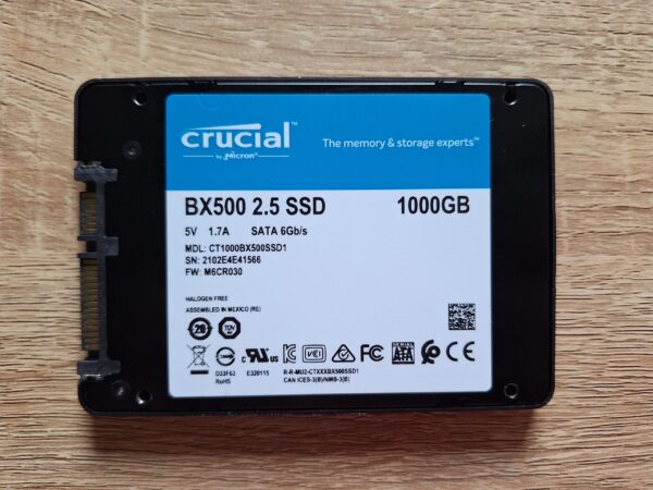 USED Crucial BX500 1TB 2.5in 3D NAND SATA SSD (CT1000BX500SSD1)