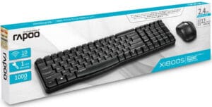 RAPOO X1800S 2.4GHz Wireless Optical Keyboard Mouse Combo Black - 1000DPI Nano